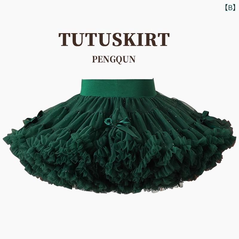 スカート 女の子 ベビー キッズ クリスマス チュチュスカート スパンコール キラキラ 赤 緑 ふんわり ミニ フレア プリンセススタイル パーティー 発表会 イベント