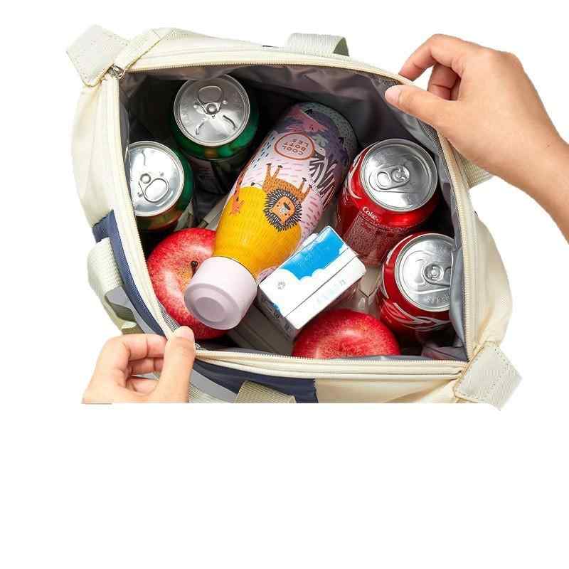 ランチバッグ 大人 小学生 子供 保温 厚手 アルミ 手提げ バイカラー お弁当袋 トート 大容量 PU ミリタリーグリーン ネイビー 紺 通勤 オフィス 普段使い ピクニック 遠足