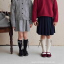 靴下 女の子 ベビー キッズ 精梳綿 ニット 秋冬 チェック リボン ミドル丈 ルーズソックス 普段使い 通園通学 やわらか 伸縮性 中厚手 快適