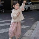 キッズ 女の子 子供服 セットアップ 2点セット フリル襟ブラウス プルオーバー レトロ刺繍 長袖 レースロングパンツ コットン やわらか かわいい プリンセス...