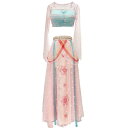 ダンス衣装 レディース 中国風 古典舞踊 仙女風 漢服 唐服 異国情緒 ステージ 発表会 パフォーマンス 優雅 春夏 メッシュ 再生繊維 スパンデックス ホワイ...