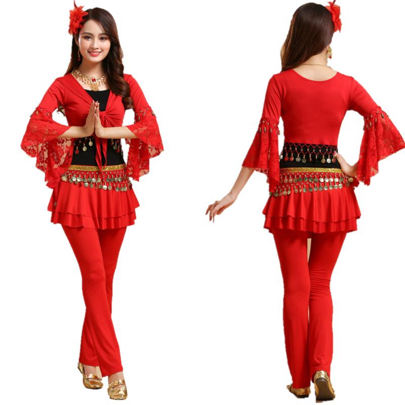 踊りウェア レディース 広場ダンス ヤンコ モダール ショール パンツスカート セットアップ フィットネス レッスン着 練習着 発表会 団体 吸湿速乾 伸縮性