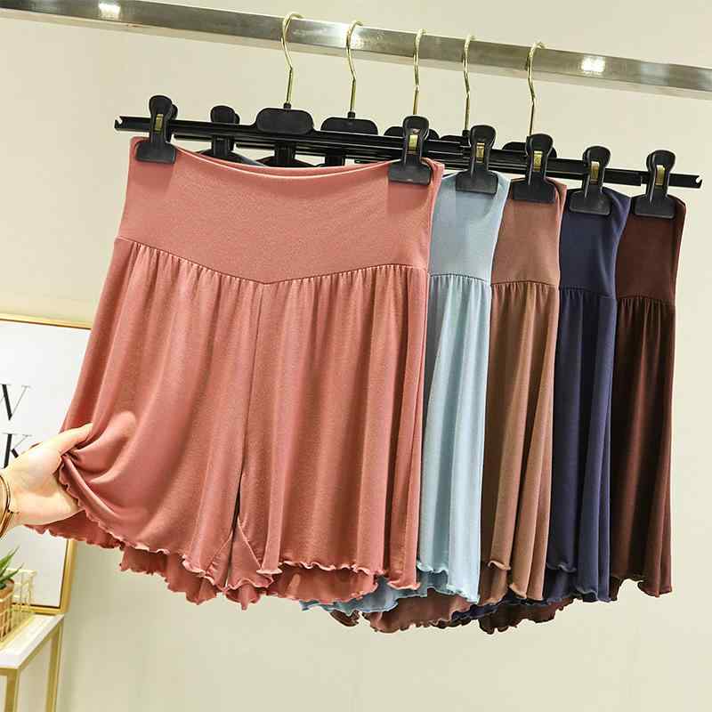 ホットパンツ レディース 大きいサイズ モダール 薄手 ハイウエスト ワイドレッグ ゆったり リラックス 無地 春夏 普段使い お出かけ ルームウェア