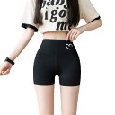 ショートパンツ レディース サメパンツ ヨガ 透け防止 薄手 スリム ストレッチ シームレス 大きいサイズ 三分丈 ハイウエスト ポリエステル 春夏 外着用