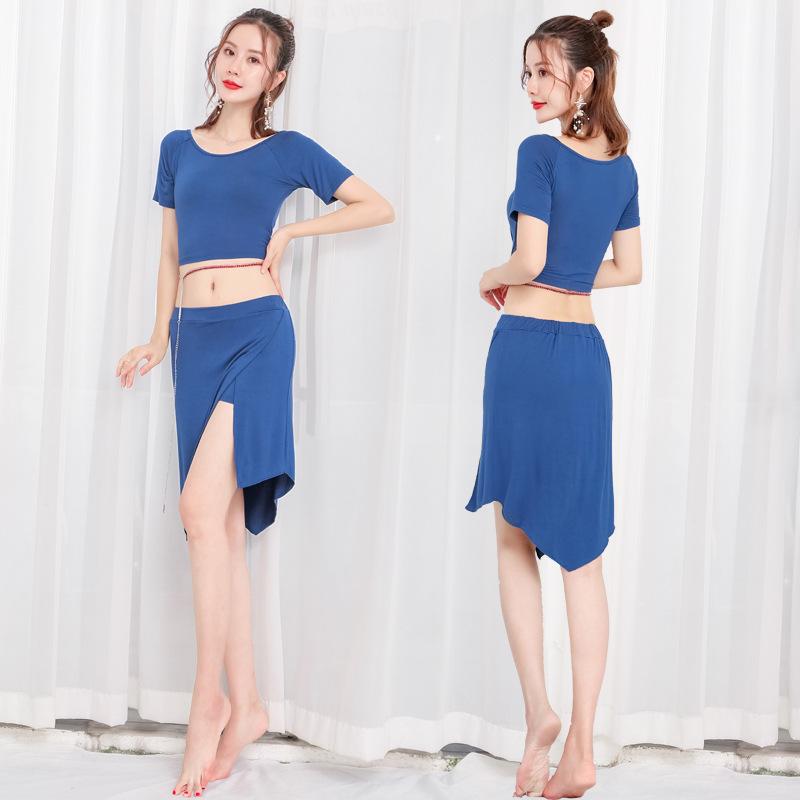 ベリーダンス レディース レッスンウェア モダール素材 セクシー 細見え ダンス衣装 上下セット 伸縮性..