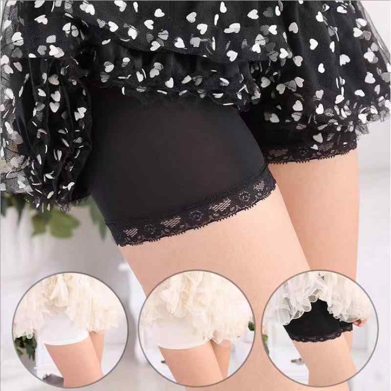 ペチパンツ レディース 春夏 接触冷感 透け防止 レース ポリエステル スパンデックス アクリル 薄手 ス..