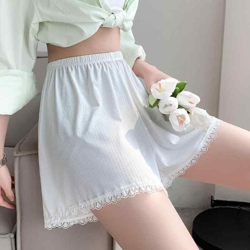 ショートパンツ レディース 夏 薄手 レース 3分丈 ゆったり 接触冷感 通気性 伸縮性 透けにくい 外出 ..