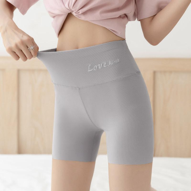インナーパンツ レディース 透け防止 ハイウエスト お腹引き締め 接触冷感 ひんやり素材 シームレス 無縫製 3分丈 ショートパンツ ブラック フィット タイト ポリエステル 伸縮性 夏用 ルームウェア ペチパンツ