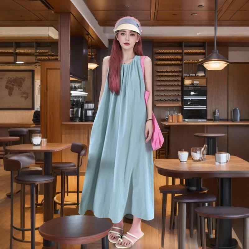 ワンピース レディース リゾート風 ノースリーブ タンクトップワンピース セクシー バックオープン ゆ..