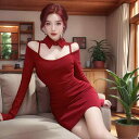 ワンピース レディース オフショルダー 長袖 タイト ミニ丈 レッド 赤 ハイウエスト ボディコン セクシー フェミニン 上品 大人可愛い 秋冬 クリスマス パーティードレス