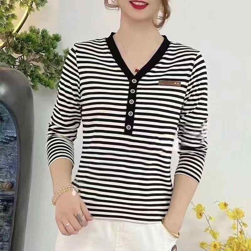 Tシャツ レディース 大きいサイズ ゆったり 春秋 長袖 ポロ襟 ボーダー柄 切り替え 体型カバー 着痩せ 若見え トップス カットソー 再生繊維 ポリエステル カジュアル 普段使い