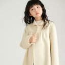コート キッズ 女の子 ウールコート ミドル丈 秋冬 子供服 厚手 防寒 テーラードカラー シングルブレスト 通学 普段使い カジュアル おしゃれ ホワイト ピ...