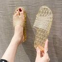 サンダル レディース 女性用 室内履き ルームシューズ バススリッパ 浴室 トイレ 水回り 滑り止め 速乾 軽量 ソフト底 防臭 PVC素材 クリア キラキラ グリッター 夏 サマー 快適