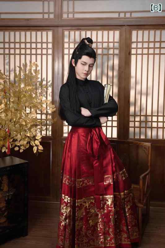 漢服 男女兼用 カップル 明制 中国風スタイル 織金 馬面スカート ポリエステル 印花 仙女風 エレガント 日常使い オールシーズン