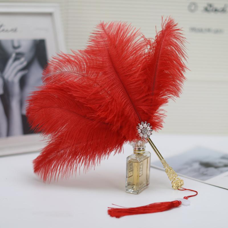扇子 豪華 ダチョウ羽根 フェザー扇子 舞台 ステージ ダンス パフォーマンス ファッションショー ランウェイ ライブ配信 写真撮影 チャイナドレス 中華服 イベント 撮影小物 手作り ハンドメイド エレガント ゴージャス