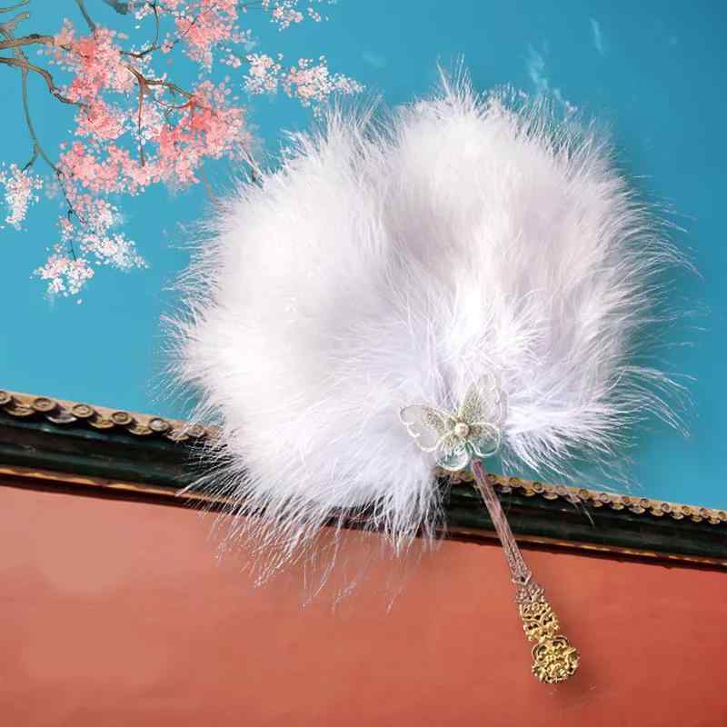 団扇 キッズ 子供用 女の子 羽根 古風 優雅 幻想的 漢服アクセサリー 装飾品 舞台 ダンス 発表会 パフ..