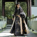 漢服 ユニセックス 裘衣 ファーコート 大マント 裏起毛 ハーフスリーブ 毛皮襟 明朝スタイル 秋冬 中国風 ポリエステル繊維 厚手 防寒 アウター