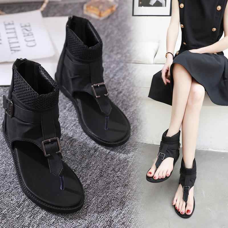 サンダル レディース 女性用 ローマサンダル アンクルストラップ トング 厚底 ウェッジソール ベルトバ..