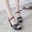 サンダル レディース ハイヒール 太ヒール ストーム アンクルストラップ ポインテッドトゥ ソフトPUレザー 快適 履きやすい おしゃれ 通勤 オフィス 脚長効果 夏