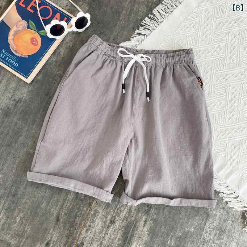 メンズ ハーフパンツ 春夏 男性用 ショートパンツ 五分丈パンツ トレンド おしゃれ 薄手 リネン 麻 コットンリネン 綿麻 ゆったり ルーズ カジュアルパンツ リラックスパンツ 大きいサイズ ビッグサイズ 外出用 普段使い 通気性 ストレートシルエット