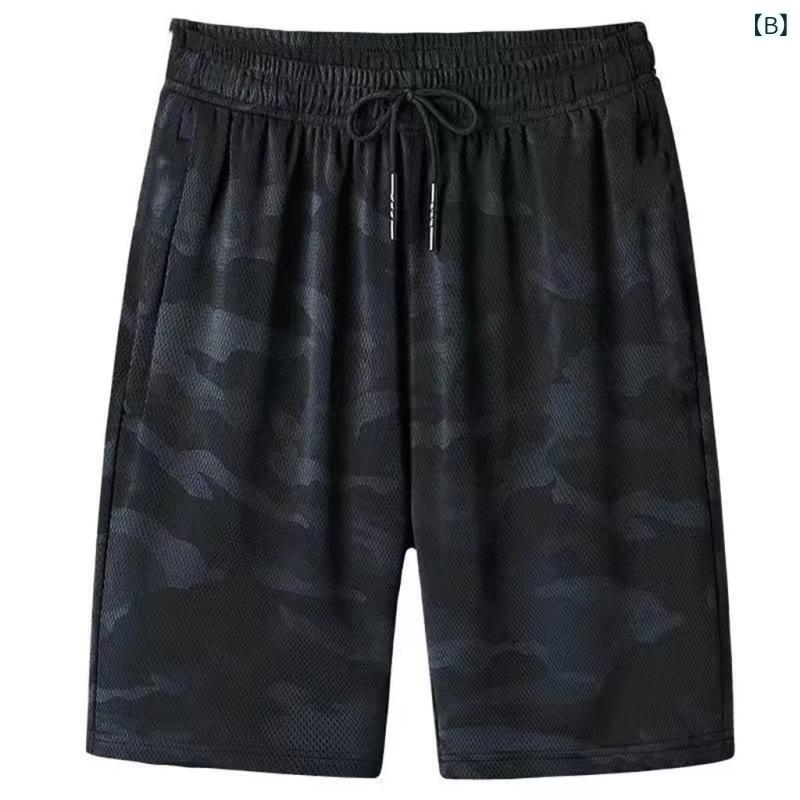 ショートパンツ メンズ 接触冷感 迷彩 メッシュ 通気性 速乾 薄手 ゆったり ルーズフィット 大きいサイズ 五分丈 ストレート ポリエステル 化繊混紡 スポーツ カジュアル 普段使い アウトドア 春夏