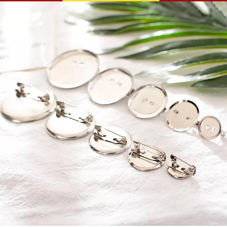 アクセサリーパーツ DIY ハンドメイド 円盤 丸型 2way ブローチピン クリップ コサージュピン ヘアクリ..