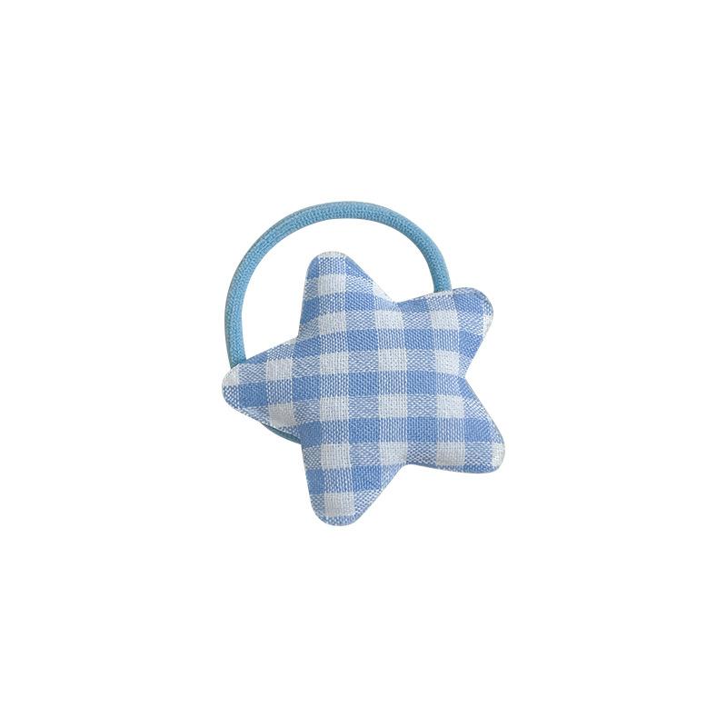 ヘアゴム レディース 女性用 海塩ブルー 水玉 星柄 ポニーテール 三つ編み 髪留め 髪飾り 高弾力 伸縮..