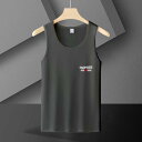 タンクトップ メンズ 男性用 ラウンドネック 夏用 通気性 速乾 吸汗 スポーツ フィットネス トレーニング カジュアル 普段使い デイリーユース 無地 インナー 肌着 着回し ポリエステル 軽量 シワになりにくい|詳細画像