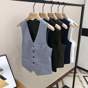 ベスト メンズ 男性用 春秋 スーツベスト フォーマル ビジネス カジュアル 韓国 ゆったり 大きいサイズ ポリエステル 綿混紡 ストライプ 黒 ネイビー グレー 結婚式 パーティー 普段使い|詳細画像