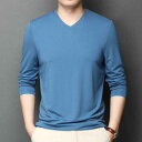 Tシャツ メンズ 混 接触冷感 長袖 大きいサイズ スリムフィット 薄手 Vネック インナー 無地 重ね着 普段使い 吸湿速乾 春夏 カジュアル