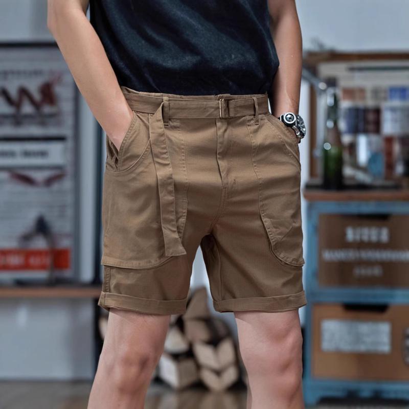 ハーフパンツ メンズ 男性用 カーゴパンツ ストリート レトロ 大きいサイズ ゆったり ストレート 五分丈 薄手 夏 カジュアル 韓国 ポリエステル ストレッチ 伸縮性