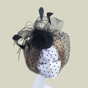 ヘアアクセサリー レディース ブライダル ウェディング 欧米風 フェザー ベール付き ミニハット ネット リボン ヘッドドレス 結婚式 披露宴 二次会 パーティ...