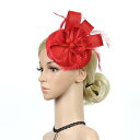 ヘッドドレス レディース 欧米風 エレガント フェイクリネン 羽根飾り ハンドメイド ヘアクリップ 競馬イベント 舞踏会 パーティー 結婚式 二次会 発表会 髪...