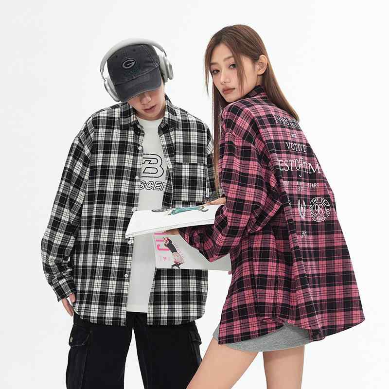 シャツ ユニセックス メンズ レディース ストリート系 アメカジ プリント グラフィック 長袖 ゆったり オーバーサイズ ヒップホップ レトロ ヴィンテージ風 ...