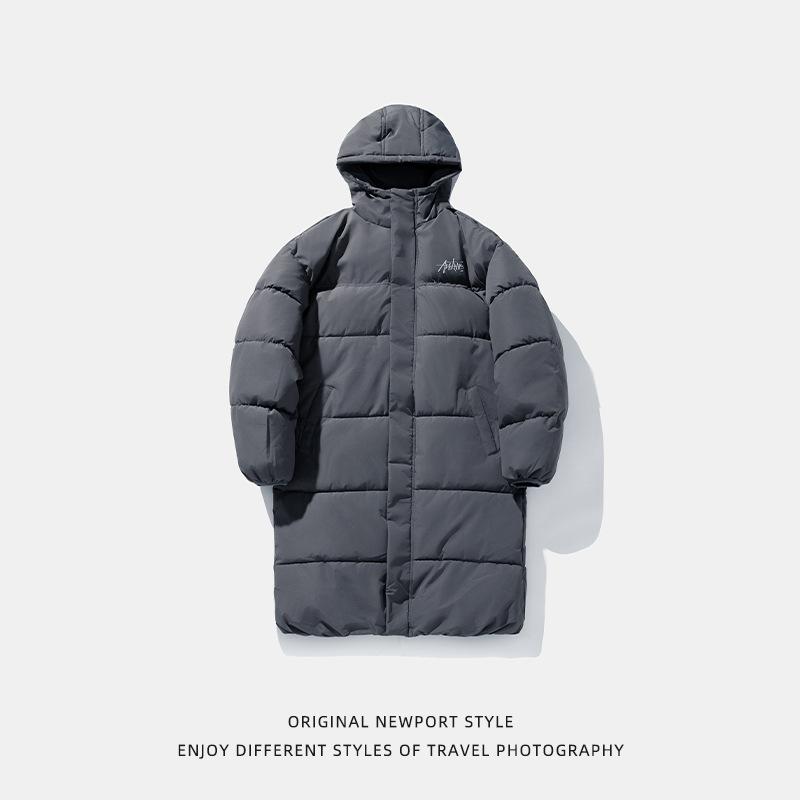 中綿ジャケット 男女兼用 ミドル丈 フード付き 撥水加工 防寒 保温 厚手 ゆったり カジュアル 秋冬 ア..