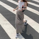 スカート レディース 春夏 スリット プリーツ タイトシルエット ミディ丈 Aライン ワーク カーゴ ロング丈 普段使い きれいめ カジュアル 無地 ブラック グレー