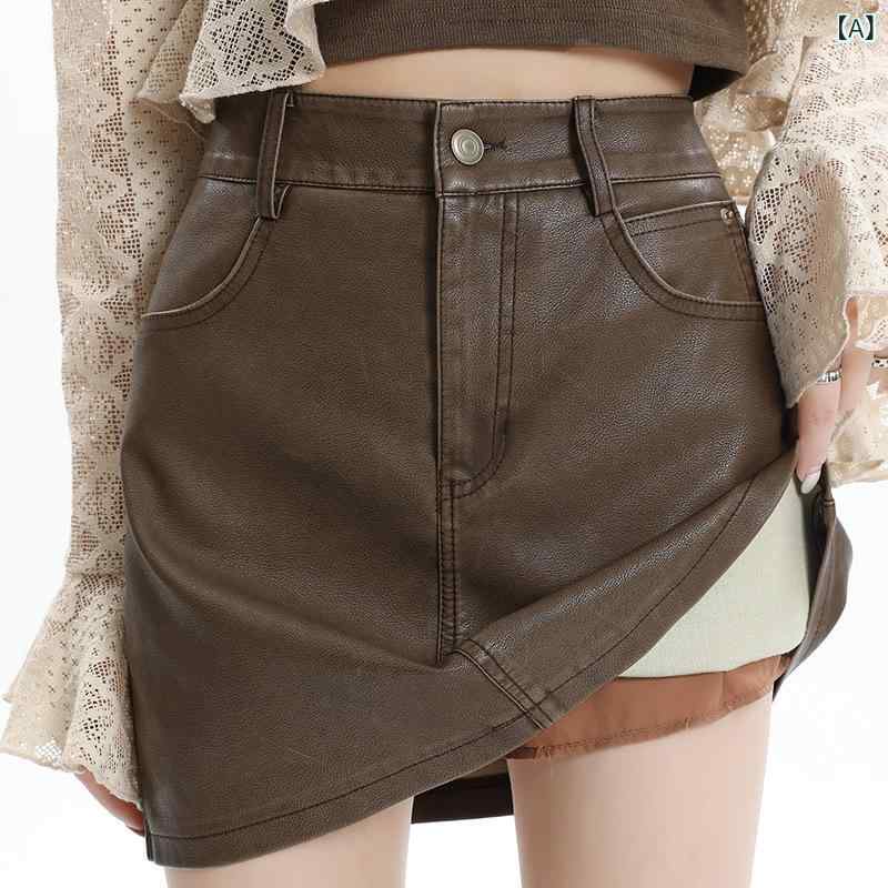 スカート レディース 春夏 無地 ハイウエスト Aライン ショート丈 PU コットン素材 透け防止 ノーアイロン しわになりにくい 着痩せ スタイルアップ 着回し カジュアル ポケット付き ブラック グレー ベージュ系