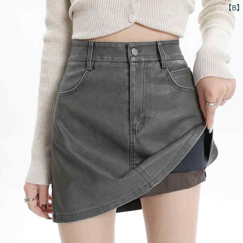 スカート レディース 春夏 無地 ハイウエスト Aライン ショート丈 PU コットン素材 透け防止 ノーアイロン しわになりにくい 着痩せ スタイルアップ 着回し カジュアル ポケット付き ブラック グレー ベージュ系