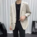 テーラードジャケット メンズ 接触冷感 長袖 薄手 春夏 ゆったり ルーズフィット カジュアル ビジネス 大人 きれいめ シングルブレスト アウター ポリエステル ノーアイロン しわになりにくい ポケット付き デイリーユース