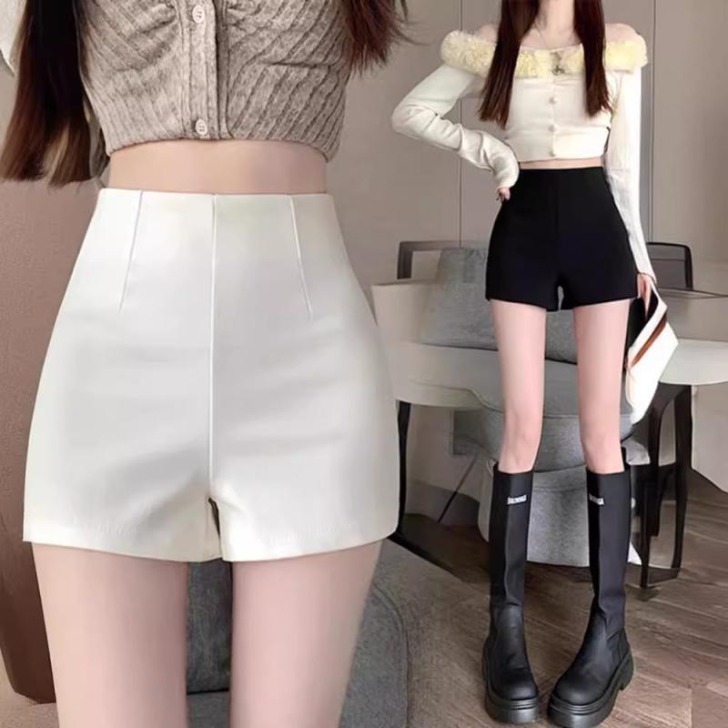 ショートパンツ レディース 超ミニ丈 ホットパンツ ホワイト ハイウエスト タイト フィット ストレッチ 伸縮性 春夏 ポリエステル ギャル風 カジュアル