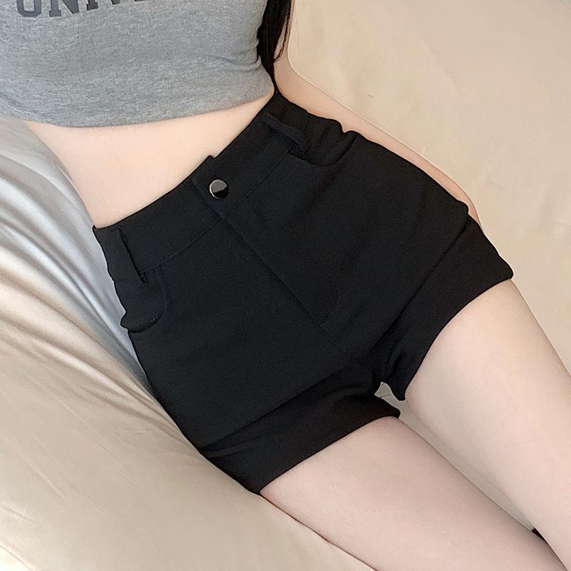 Nylon, Rayon, Polyester - ショートパンツ レディース ブラック ベルト付き ハイウエスト ストレート ワイドパンツ 着痩せ 大きいサイズ ゆったり カジュアル 春夏 ポリエステル 微ストレッチ ノーアイロン 通勤 オフィス 普段使い 快適 リラックス