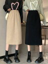 スカート レディース コーデュロイ ミモレ丈 スリット Aライン フレア ハイウエスト 着痩せ効果 低身長向け ロング丈 カジュアル 上品 ブラック 秋冬 ボトムス