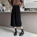 スカート レディース コーデュロイ ハイウエスト Aライン ロング丈 スリット ブラック 秋冬 低身長 無地 プリーツ カジュアル きれいめ 通勤 オフィス