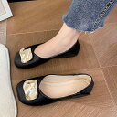ドライビングシューズ レディース フラット スリッポン モカシン 浅履き ソフトソール 快適 コンフォート 万能 デイリー PUレザー スクエアトゥ ライトイエロー オフホワイト ブラック
