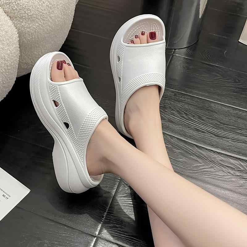 サンダル レディース 女性用 パリ 厚底 プラットフォーム ワンストラップ カジュアル ビーチ リゾート EVA 身長アップ 外履き ラウンドトゥ 韓国 春夏 ブラック ホワイト