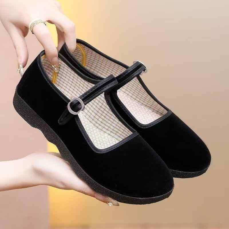 スリッポン レディース 中高年 女性用 ブラック 厚底 滑り止め ノンスリップ 作業靴 ワークシューズ 飲食店 厨房 ホテル 立ち仕事 軽量 通気性 布製 カジュアル