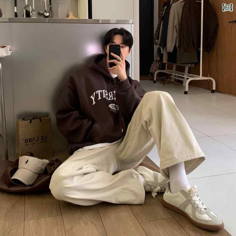 パンツ メンズ 春夏 レトロ ヴィンテージ風 ストレート ワイド ルーズ ゆったり リラックス カジュアル 普段使い タウンユース ワーク ロング丈 ミドルウエスト ポケット付き 通気性 形態安定 微ストレッチ トレンド ボトムス 男性用