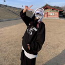 スウェット 男女兼用 韓国 トレンド 高級感 プリント フード付き ゆったり オーバーサイズ ドロップショルダー カンガルーポケット 綿 秋 ペアルック カジュアル