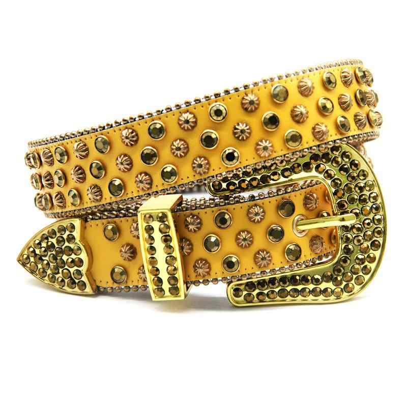 ベルト 男女兼用 Y2K パンク スタッズ コーンスタッズ ラインストーン 総埋め込み PUレザー 合成皮革 ..