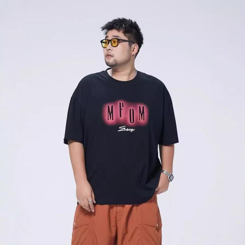 Tシャツ メンズ ビッグサイズ ゆったり 大きいサイズ ぽっちゃり 体型カバー 夏物 半袖 クルーネック 綿 コットン 通気性 抗菌 薄手 カジュアル 普段使い トレンド ロゴプリント